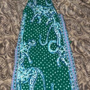 EUC Lilly Pulitzer On The Prowl Pearl Romper Women's Size 00 Emerald Green Isle